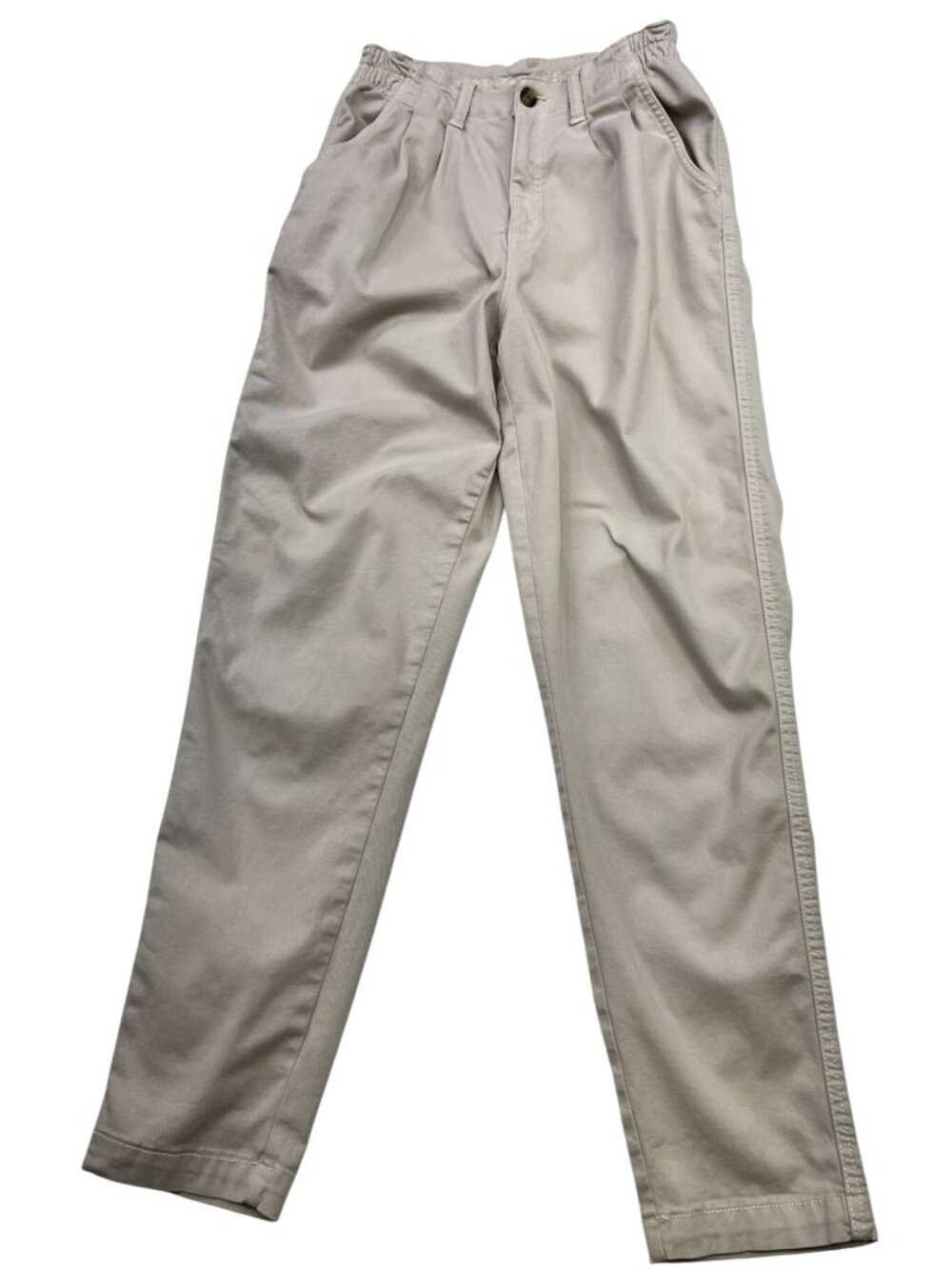 American Eagle Women's Pleated Chino Pants Super Stretch Size 2 Beige Solid